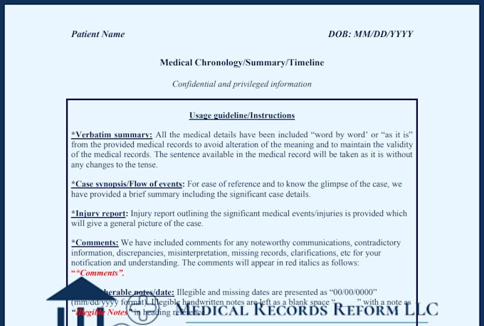 do a medical summary for the pi attorney, and do ai also
